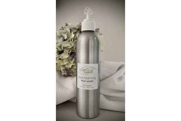 Organic Aloe Gel Foaming Face Wash Metal Bottle